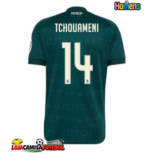 Camisa de Futebol Real Madrid Aurelien Tchouameni #14 Equipamento Secundário 2026-27 Manga Curta